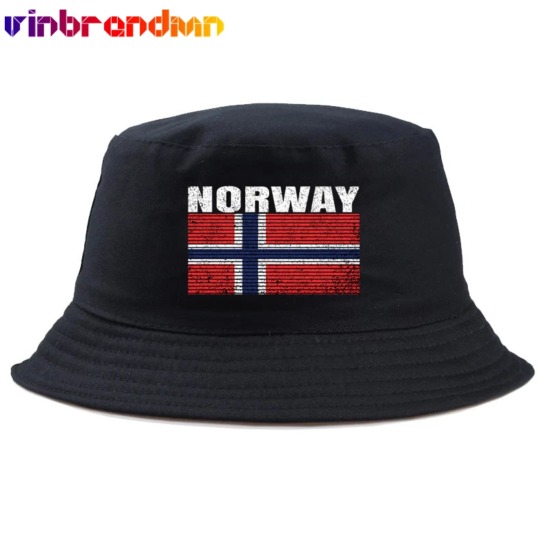 Norway Flag Printing Unisex Bucket Hat Vintage Norwegian National Flag  Design Panama Bucket Hat Funny Fishing Hat Sun Visor Hat