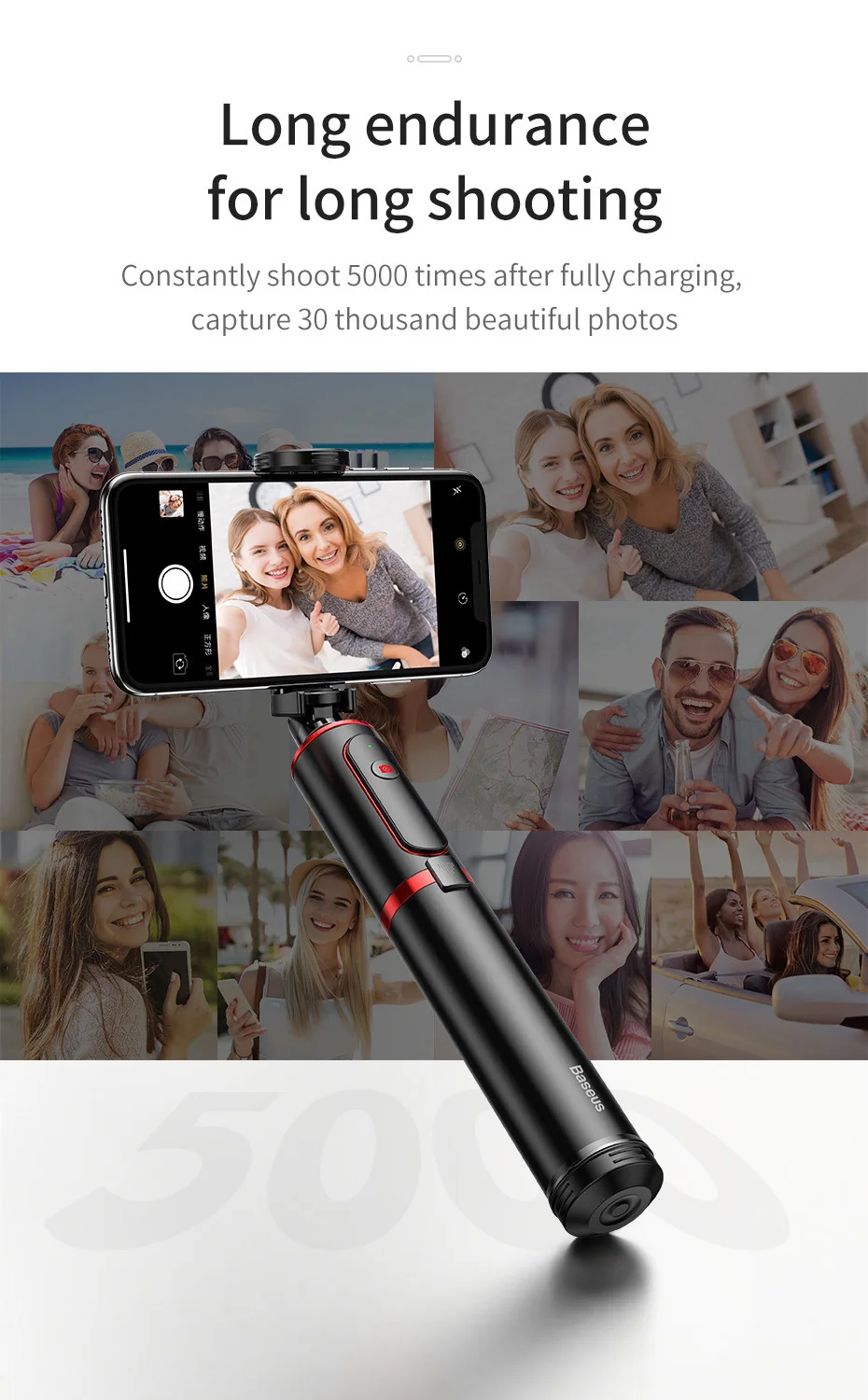 Baseus Bluetooth селфи палка штатив беспроводной селфи палка для iPhone 11 Xiaomi Mi huawei samsung мобильный телефон Selfiestick монопод