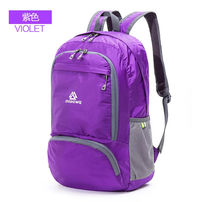 Purple 20L легкий складной водонепроницаемый нейлоновый женский мужской кожаный рюкзак для путешествий на открытом воздухе спортивная походная сумка рюкзак - Цвет: Purple