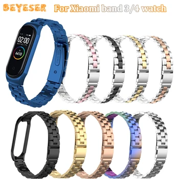 

Stainless steel watch band For Xiaomi mi Band 4 3 watches strap Replacement metal wristband For Miband 3 4 smart watch Bracelet