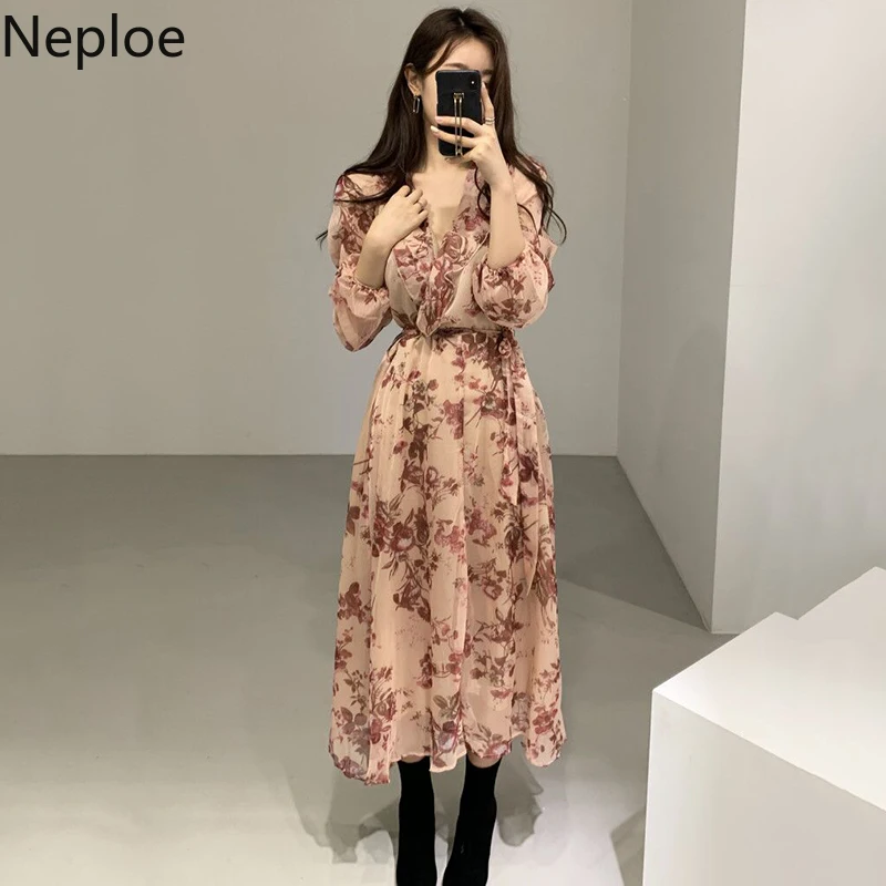Женское платье с цветочным принтом Neploe весна 2020 шикарные женские платья v