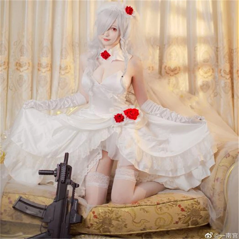 

Game Girls Frontline G36C Vow Hanayome Valentine's Day Flower Wedding Dress Cosplay Costume 2019 New H