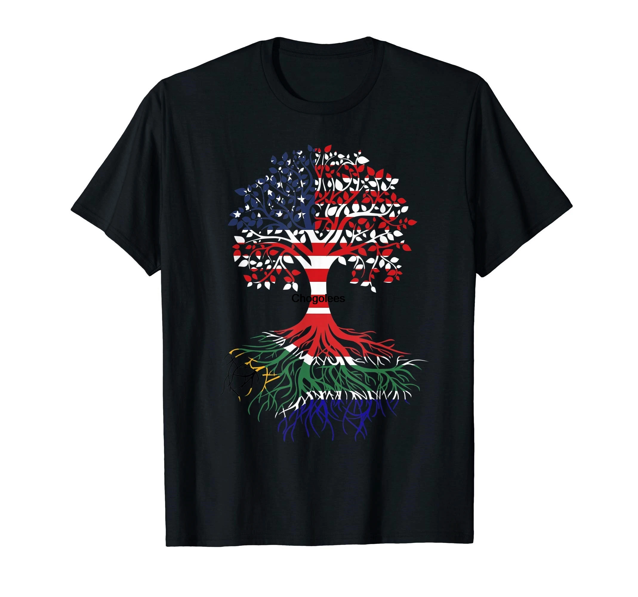 South African Roots American Grown Tree Flag T-Shirt |