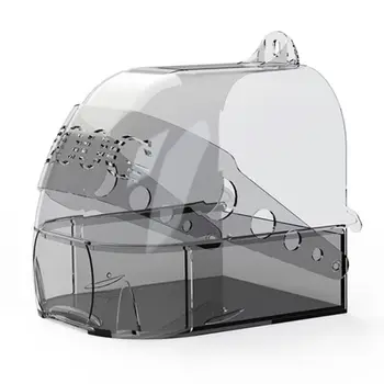 

Multifunction Hanging Bird Bath Cage Adjustable Large with Clear View Transparent Pet Parrot Bath Household Practical