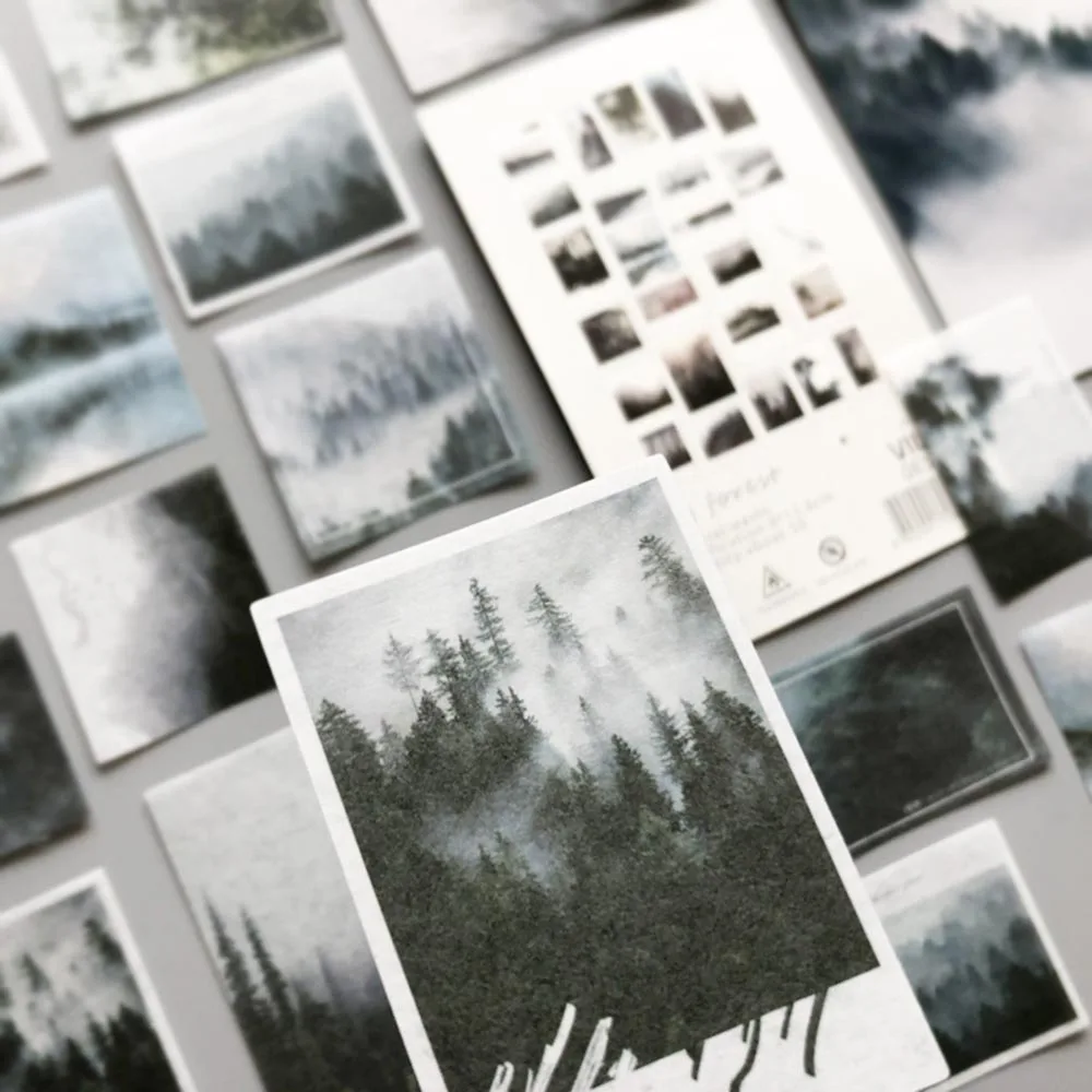 

50pcs/set Fog Forest Sticker Journal Decorative Sticker Label Diary Stationary Deco Photograph Album Sticker Flake Scrapbooking