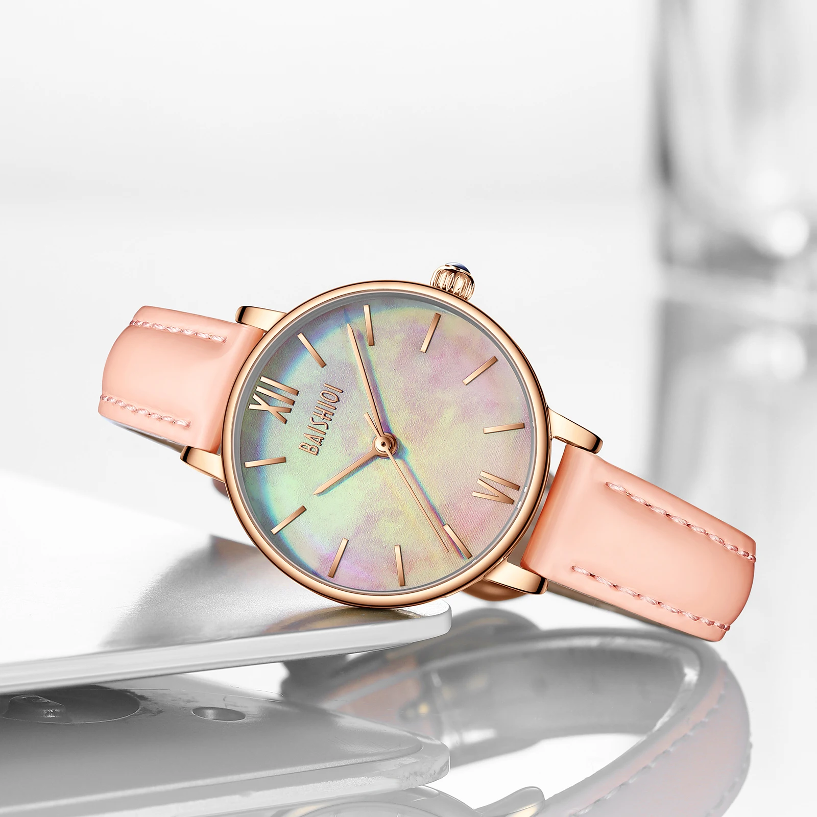 Fashion Women Leather Band Dress Quartz Wrist Watches Luxury Top Brand White Casual Ladies Wristwatch Relogio Feminino