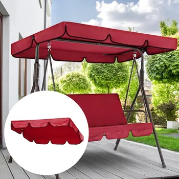 

195X125X15cm Home Three People Outdoor Garden Swing Cover Canopy Replacement Shade Cloth Dustproof Fabric Cover Dust Covers