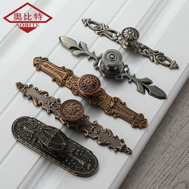 

AOBT Bronze Handles Kitchen Door Cupboard Zinc Alloy European Modern Wardrobe Furniture Drawer Pulls Cabinet Knobs Hardware 670