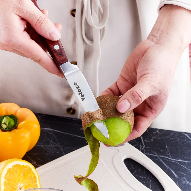 Velaze 14 Darabból Álló Konyhai Kés, Magas Széntartalmú Német Rozsdamentes Acél Éles Sápapos Hús Steak Kések Wodden Késtartóval - Image 6