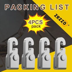 Zitour® Automatic Lock Hook 4Pcs/Pack With 6M Rope Free From Hitting Knot For Binding Hanging Fixing Tools Magic Mini Lock Hook