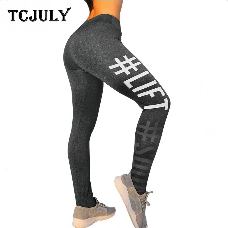 TCJULY лидер продаж леггинсы с буквенным принтом спортивная одежда для женщин