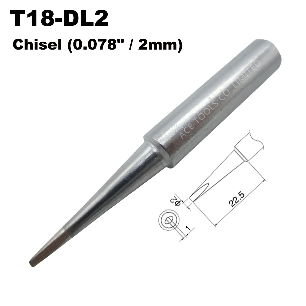 T18-DL2 паяльное жало длинные зубило 2 0 мм 078 &quotподходит для HAKKO FX-888 FX-888D FX-8801 FX-600