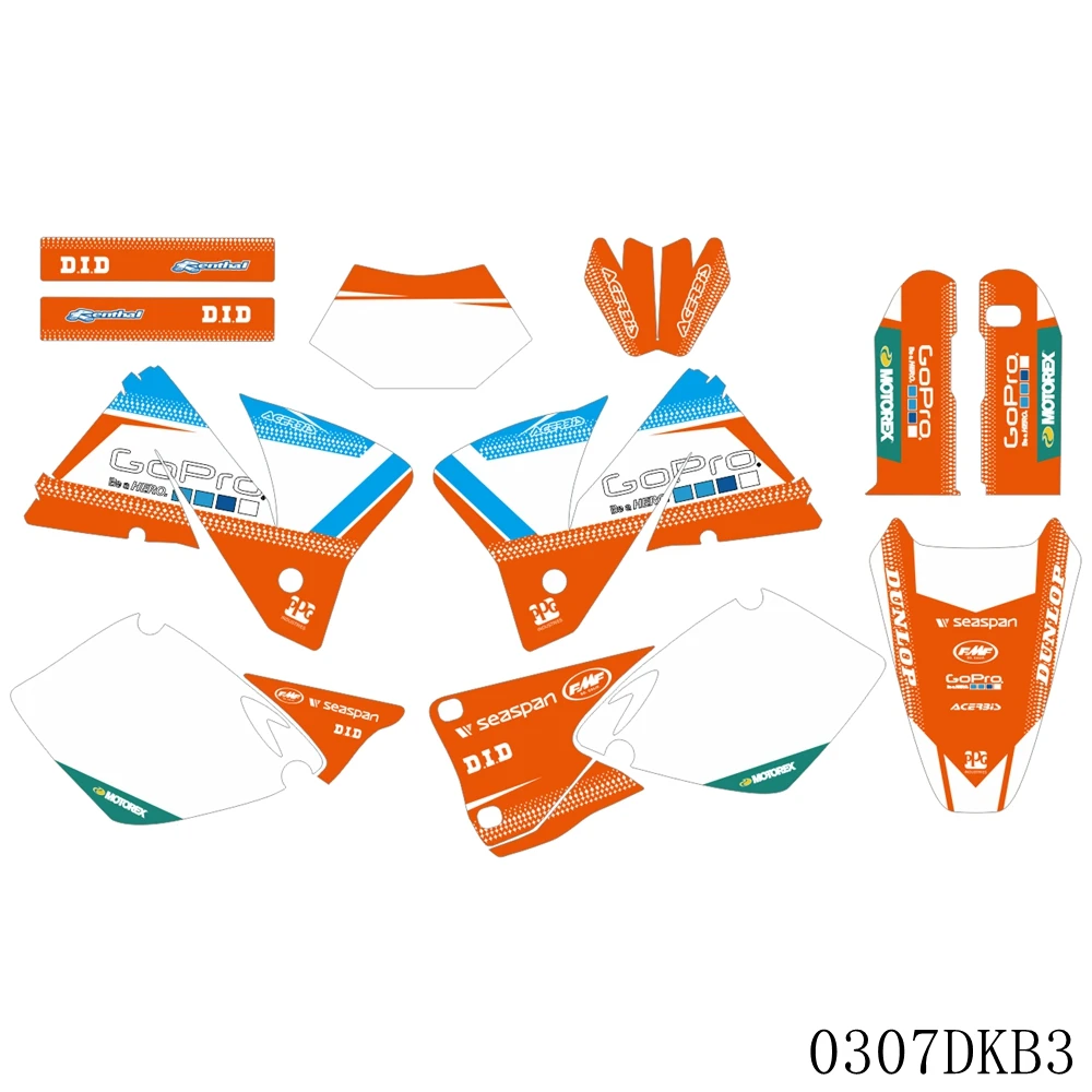Полный Графика наклейки на мотоцикл задний план для KTM SX EXC 125 200 250 300 380 400 520 1998 1999 2000