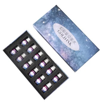 

Color ink 3000 mesh starry sky pen ink gold powder glass dip pen gift box set
