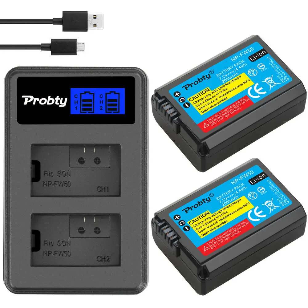 Для sony NP-FW50 NP FW50 батарея для камеры+ ЖК USB двойное зарядное устройство для sony Alpha a6500 a6300 a6000 a5000 a3000 NEX-3 a7R a7S NEX-7