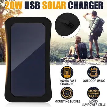 

20w 5v USB Solar Panel Charger Outdoor Portable Solar Soalr Chargers For Battery Cigarette Fast Lighter Cells Charger P6S8