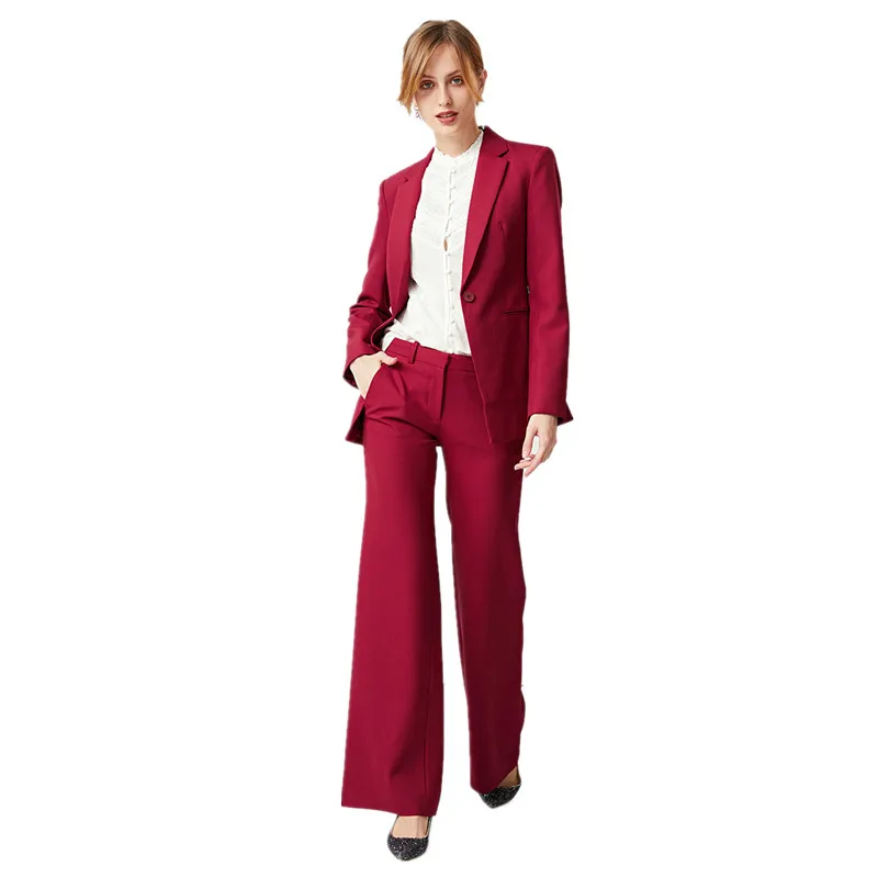

Women's suit business wear ladies fashion temperament suit was thin red women's suit two-piece suit (jacket + pants) custom made