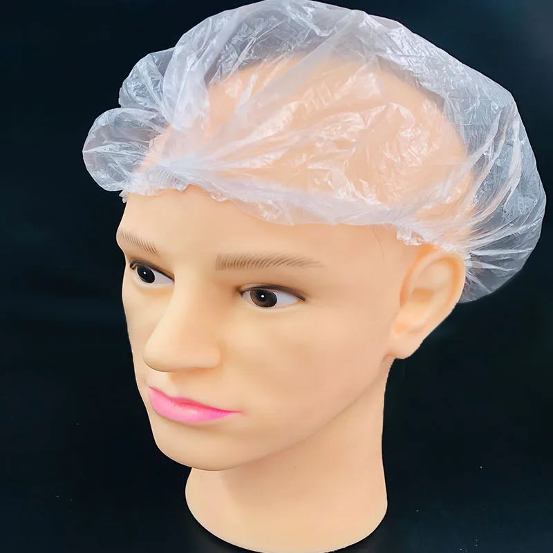 

100pcs/lot Disposable Shower Caps One-Off Bathing Elastic Shower Cap Hat Clear Spa Hair Salon Hotel Bathroom Products Bath Caps