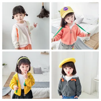 

2020 Children Spring and Summer New Boys and Girls Knitted Cardigan Jacket with Cap Toddler Long Sleeve Causal Hooded Top Cloth