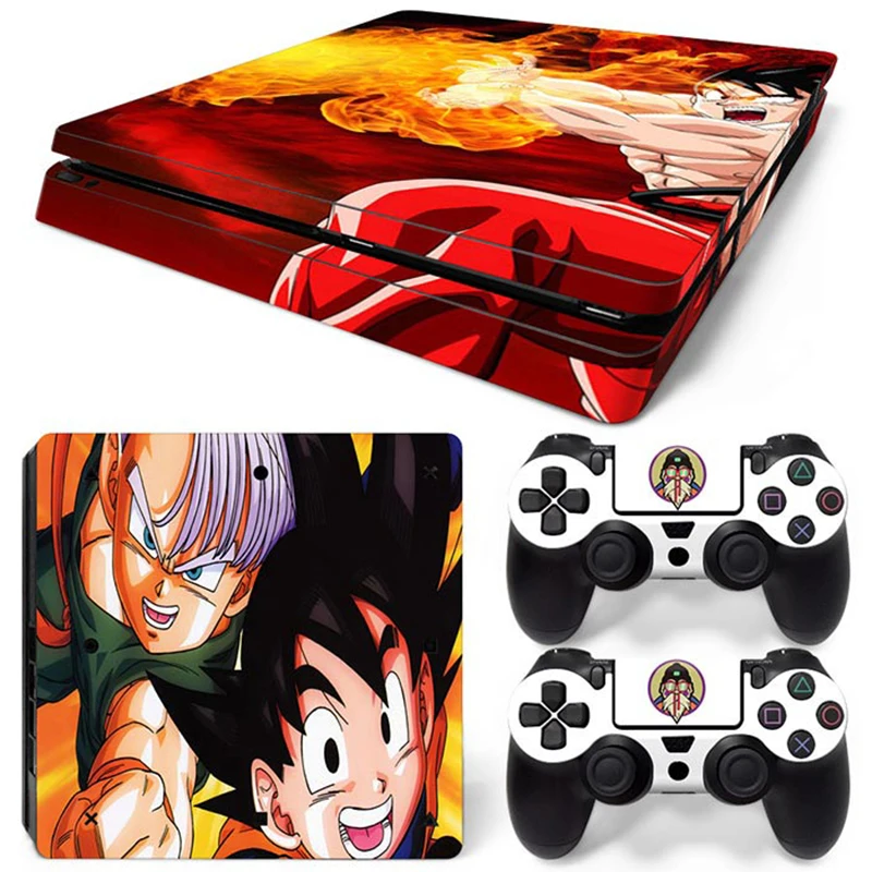 Hot Anime Goku Sticker Cover Wrap Protector Skin For Sony PS4 Slim Console & 2PCS Controller Skin Decal For PS4 Slim 