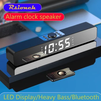 

TV Sound Bar Wired and Wireless Bluetooth Home Surround Soundbox for PC Theater TV Speaker LED Sound Bar Alarm Clock Music Playe