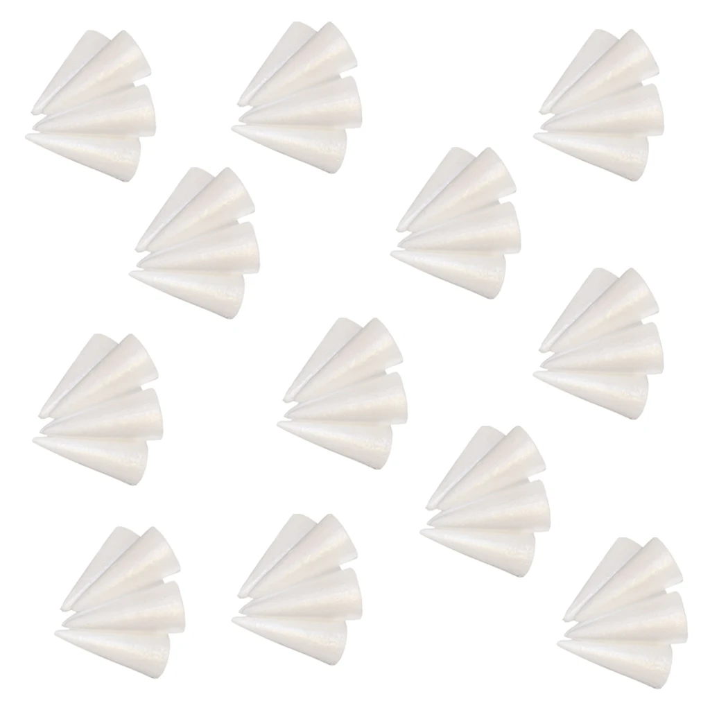 60 Pieces Of Ornaments Pendants Styrofoam Foam Cone Shape DIY Creative Home Decoration