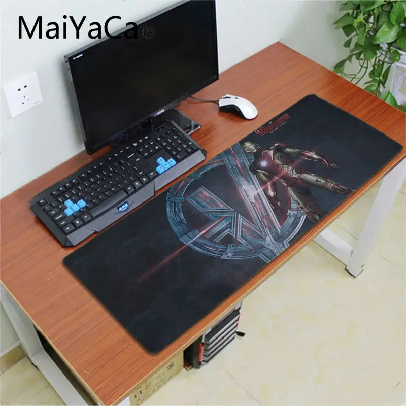 Lock Edge 40X90cm MaiYaCa классный уникальный настольный коврик для мыши Железный человек, игровой коврик для мыши, большая рекламная акция, игровой коврик для мыши для России, xl, ноутбук, ПК, ноутбук, Настольный коврик - Цвет: Lock Edge 40X90cm