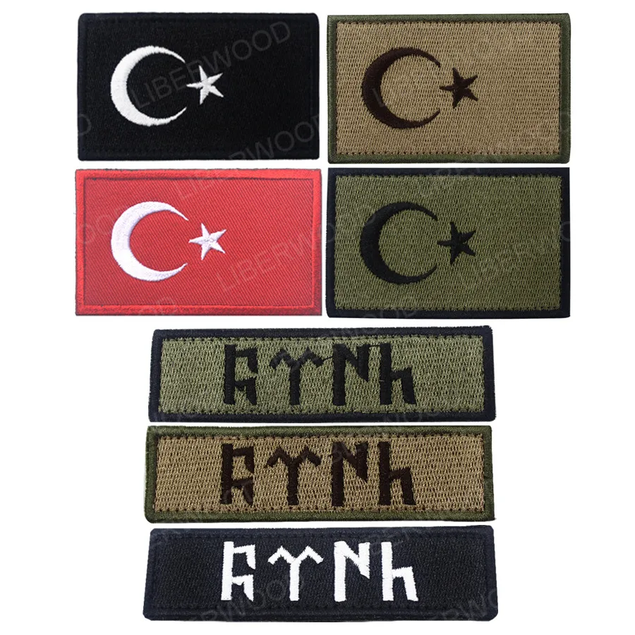 

Turkey TURK Flag Patch Embroidered Police Patch TR Turkish Military Tactical Shoulder Armband Badge Patch applique
