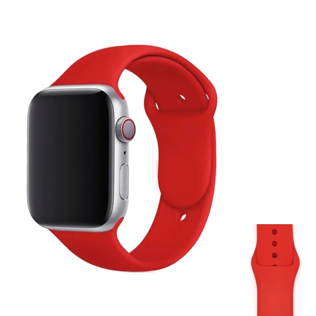Silicone Strap For Apple Watch Band  7 41mm/45mm Series 6 SE 5 4 42mm/44mm Rubber Wristband iWatch 3 2 1 38/40mm Smart Bracelet 6