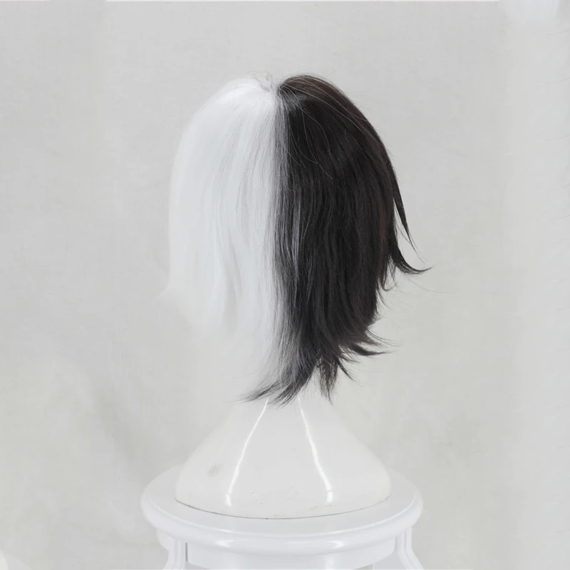 Anime Bungo Stray Dogs Wigs Kyuusaku Yumeno Wig Short Half Black And White Heat Resistant Synthetic Hair Cosplay Wig Wig Cap Aliexpress Novelty Special Use