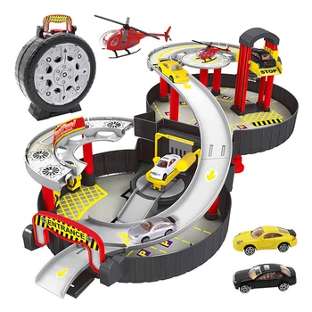 

Children's Engineering Car Tire Track Assembly Toy Garage Play Set Kids City Parking Garage Toy Vehicle Auto 2/3 Storey Play Set