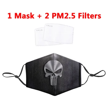 

3D Skull Printing Masks Protective PM2.5 Filter Mouth-Muffle Washable Reusable anti dust Adult Face mask bacteria proof Flu Mask