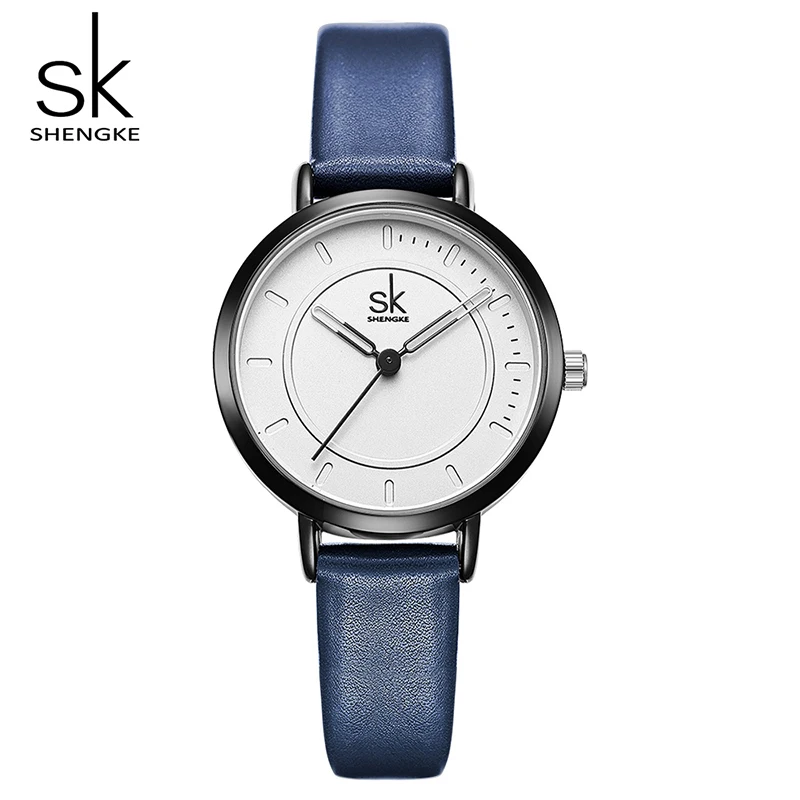 PANARS NEW Leather Couple watches Simple Elegant Blue Black Watch Band Valentine's Day present Quartz-Watch Clock Reloj pareja - Цвет: women blue