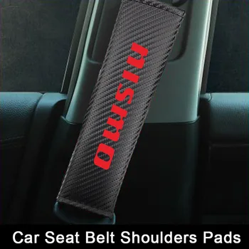 

2pcs Car Seatbelt Shoulder Pad For Nissan NISMO Carbon Fiber PU Leather Seat Belt Covers Protection Padding Car-stying