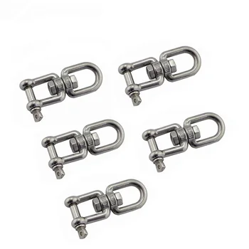 

5PCS Stainless Steel 304 Jaw And Eye Anchor Swivel Connector Heavy Duty 4mm 5mm 6mm 8mm 10mm For Marine Boat Anchor Chain