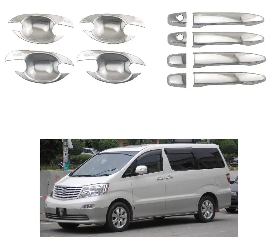Крышка ручки двери для Toyota Alphard 2002-2007 хромированные аксессуары наклейки Стайлинг