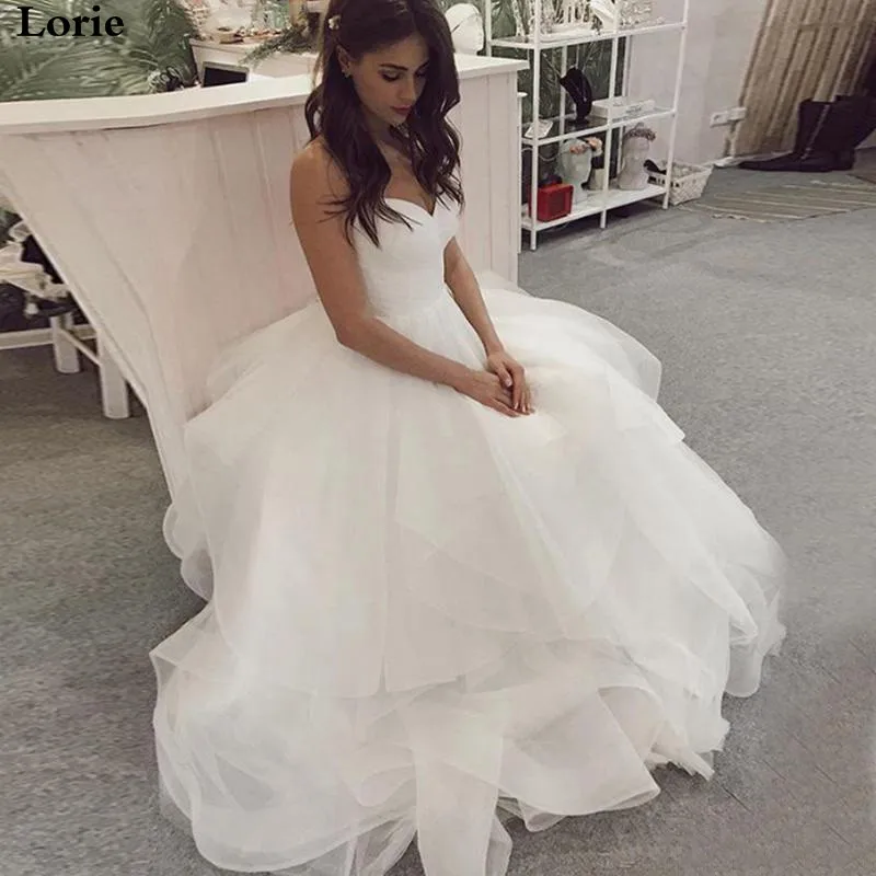 Лори свадебное платье-бохо Линия Vestido de novia без рукавов Спагетти ремни невесты платья на заказ свадебное платье размера плюс