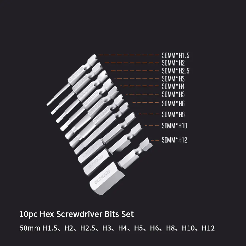 Магнитная отвертка бит Ph2 отвертка Philips bits для сверл Набор шестигранных торкс бит Tornavida Seti Parafusadeira destorstorador - Цвет: Hex 50mm 10pc