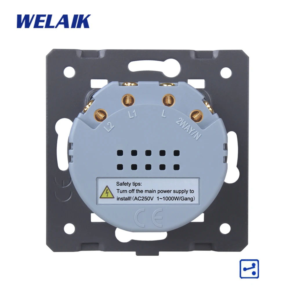Welaik переключатель Белый настенный выключатель ЕС сенсорный выключатель Комплектующие для самостоятельной сборки Экран настенный выключатель света 2gang2way AC110~ 250 В a922