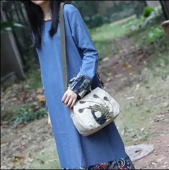 

Canvas shoulder bag, simple fabric handbag