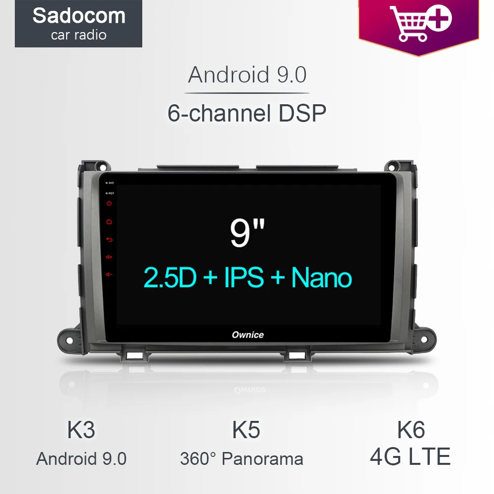 DSP 64GB 4GB RAM 4G LTE Car DVD player GPS map car radio Radio OBD DVR Camera TPMS Android 8.1 For TOYOTA Sienna 2011 2012 2013 |