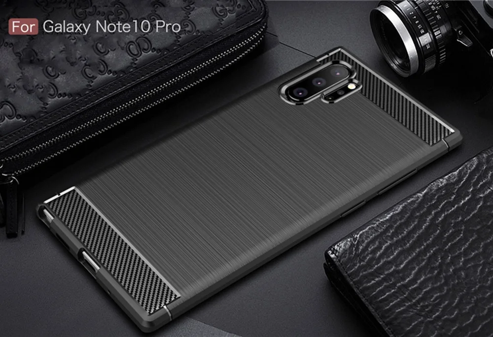 Для samsung Galaxy Note 10 Plus чехол из углеродного волокна противоударный чехол для телефона для samsung Note 10+ чехол Полная защита бампер
