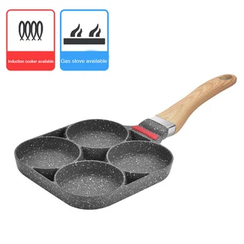 

4-hole Frying Pot Pan Thickened Omelet Pan Non-stick Egg Pancake Steak Pan Cooking Egg Ham Pans Breakfast Maker Cookware