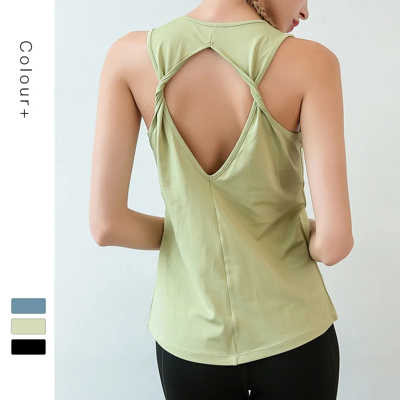 

Fitness Women Tank Tops Yoga Shirts Sleeveless Workout Crop Tops Sport Running T-Shirts Training Quick Dry Yoga Sportswear S-L
