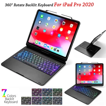

For iPad Pro 11 inch 2020 Bluetooth Keyboard with 7 Colors Backlit Wireless Keyboard with Touchpad Tablet Protective Case