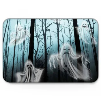 

Halloween Forest Spooky Ghost Doormat Non-slip Rug Soft Bath Mats Bathroom Supplies Carpet Living Room