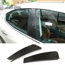 

2PCS Real Dry Hard Carbon Fiber Window Pillar Post Cover Trim Fit for Maserati Ghibli 2014-21