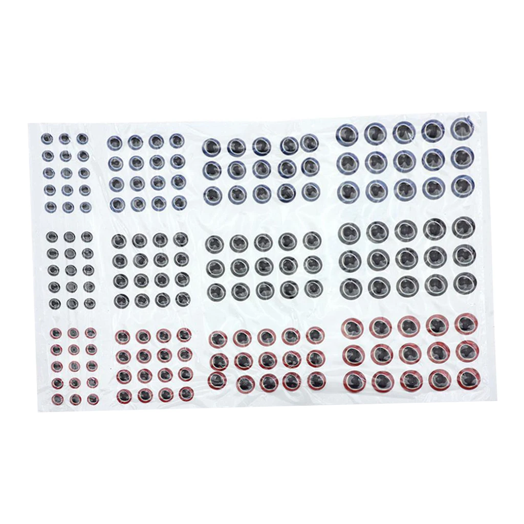 183pcs Fishing Lure Eyes 3D Holographic Eyes Fly Tying Jigs Crafts DIY Fly Fishing Accessories  5mm/4mm/3mm/2mm
