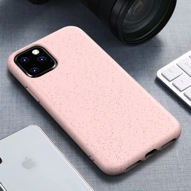 Pinkish Grey N1986N чехол для телефона iPhone 11 11 Pro Max X XR XS Max 6 6s 7 8 Plus Экологичная Пшеничная солома силиконовые конфеты цвета для iPhone X - Цвет: Pinkish Grey