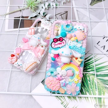 

DIY case For Samsung s20 plus 3D Cinnamoroll phone cover note 8/9/10+ cute dog creamy shell Galaxy s6/s7edge handmade s8/s9/s10+